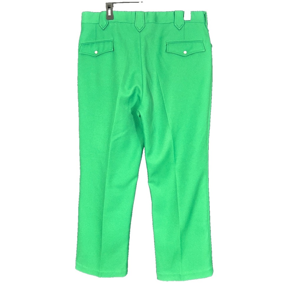 Vintage Mesquite Men's Western Kelly Green Polyester Pants Pearl Snaps 37 X 29